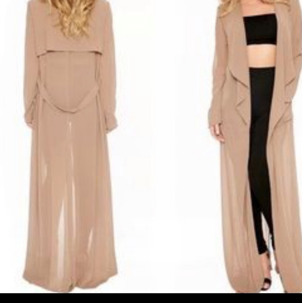 New Nude Sheer Floral Goddess Duster Romper main image 0